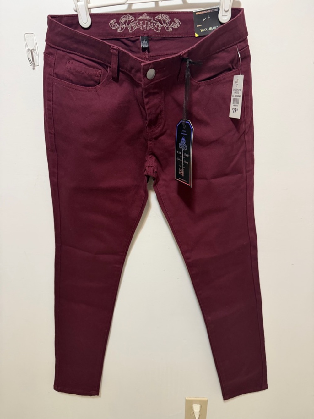 Wax Jean Women's Maroon Skinny Jeans
